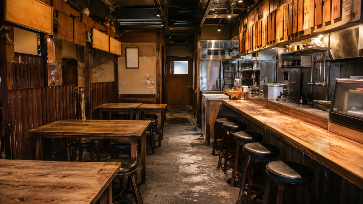 閉店した飲食店の店内